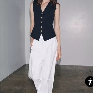 SOLD - NWT Zara Black Sleeveless Knit Vest